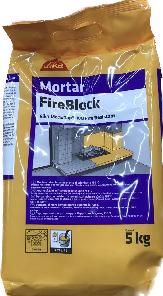 Mortier réfractaire SIKA MonoTop 100 Résistant au Feu 5 kg - AMG